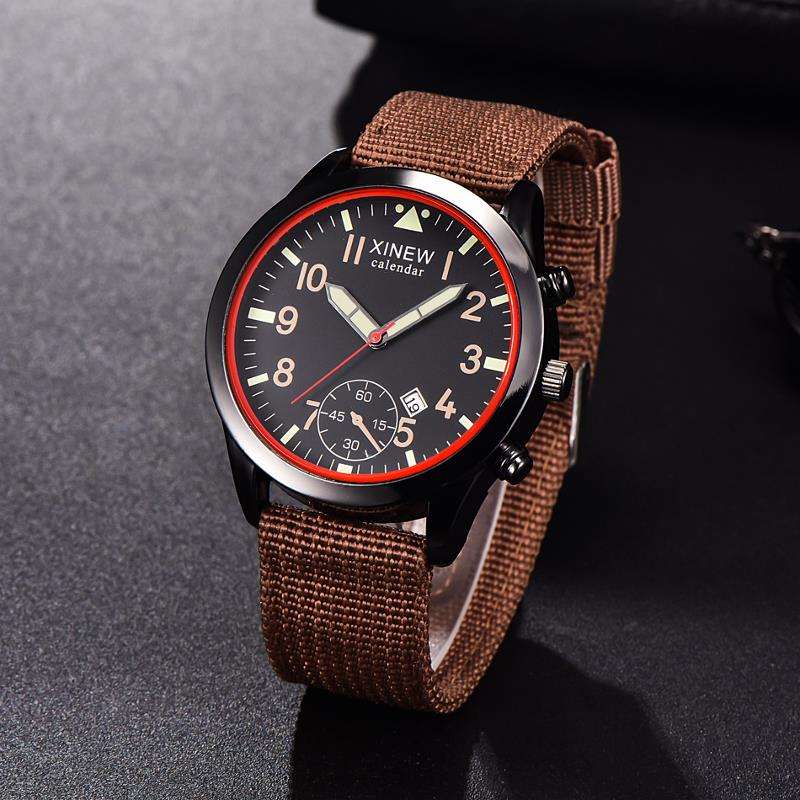 XINEW 2326 Fashion Men Quartz Watch Casual Nylon Strap Wrist Watch - 0.05kg