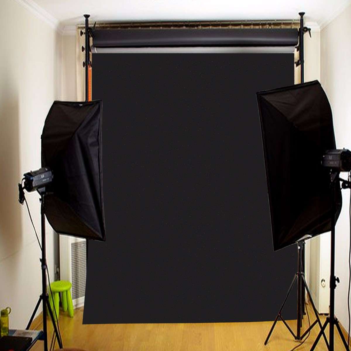 3x5ft Black Photography Backdrop Background Studio Photo Indoor Screen Props - 0.17kg