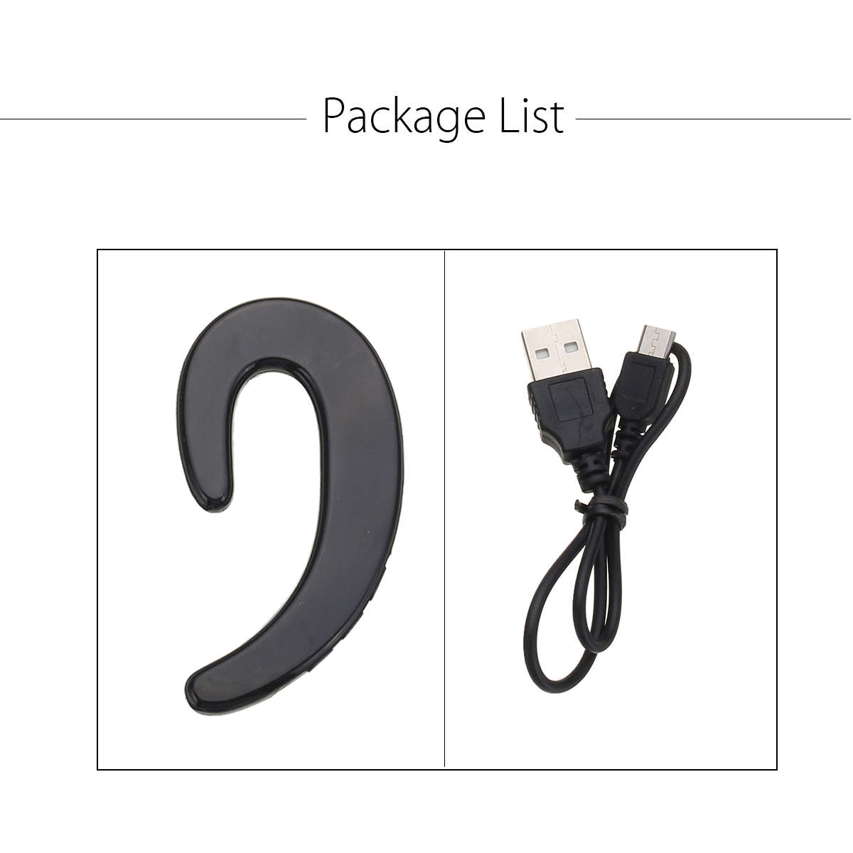 Portable Bone Conduction Earhook Sports Wireless Bluetooth Earphone Headphone Headset with Mic -