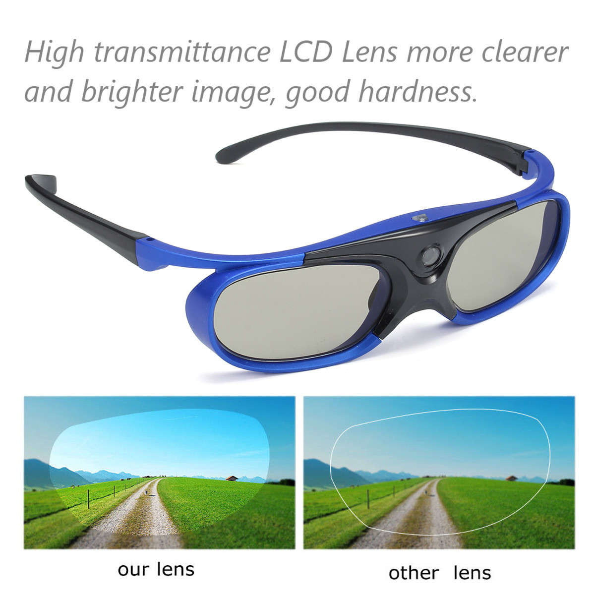 DLP-Link 3D Projector Active Shutter Glasses Rechargeable Battery Powered - 0.08kg