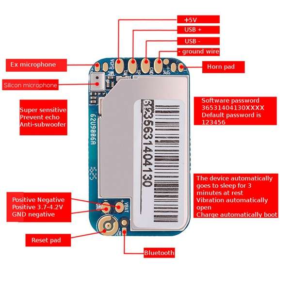 KROAK Mini GPS Tracker Positioner Module GPS+AGPS+LBS Multiple Locator SOS Alarm Web APP Tracking -