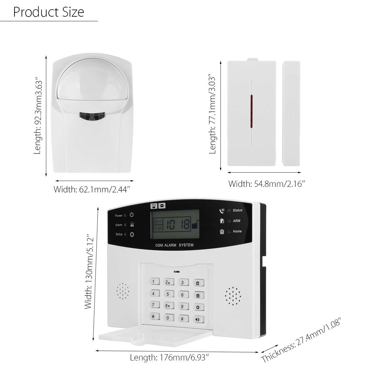 LCD Wireless GSM Home Burglar Alarm System Motion / Door Window Sensor Security - 0.87kg
