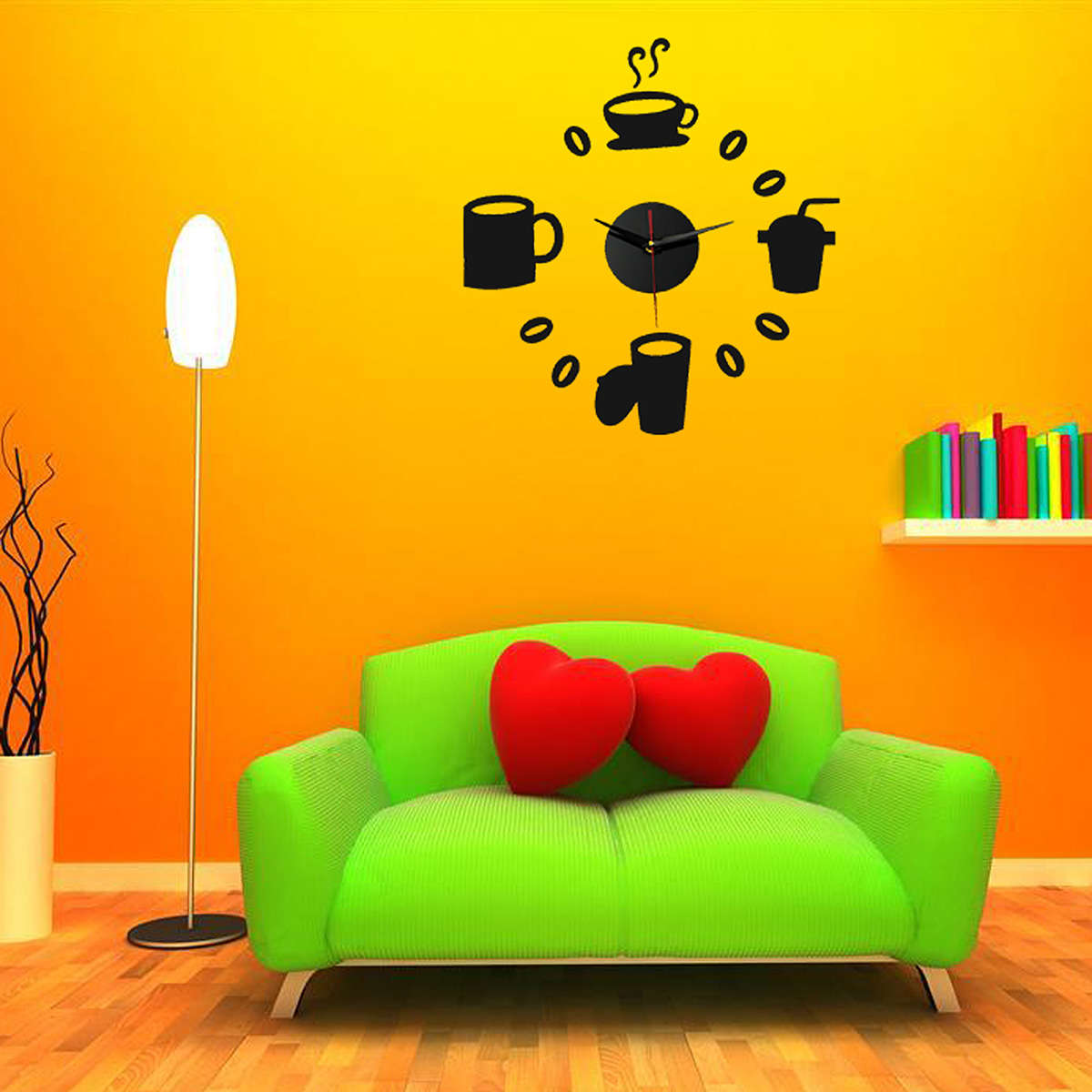 DIY Wall Clock Quartz Wall Clocks Coffee Acrylic Combination Home Decoration - 0.09kg