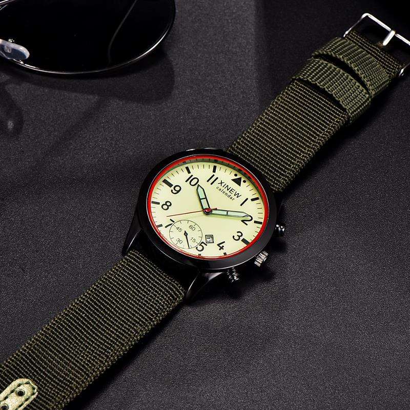 XINEW 2326 Fashion Men Quartz Watch Casual Nylon Strap Wrist Watch - 0.05kg