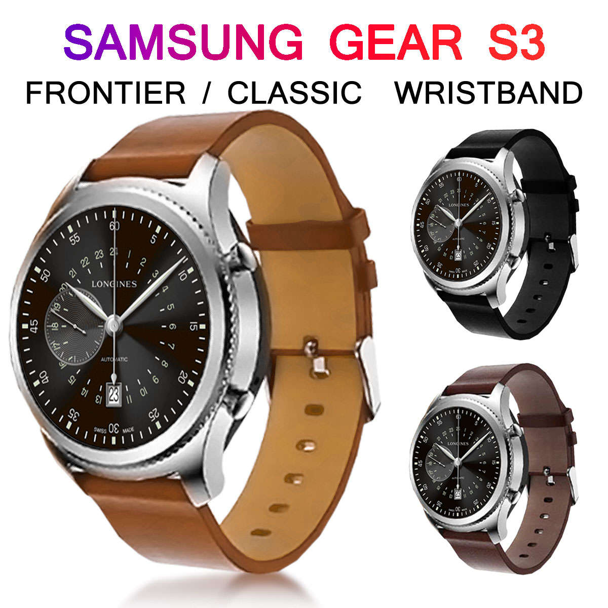 22mm Leather Watch Band Strap for Samsung Gear S3 Frontier/Classic - 0.02kg