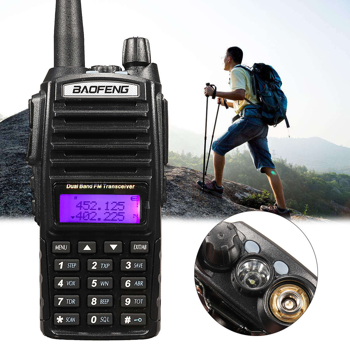 BaoFeng UV-82 Portable High Power Dual Band Radio Walkie Talkie Two Way Radio - 0.46kg
