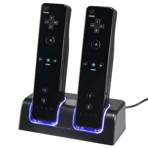 New Charger Dock + 2 x Battery for Nintendo Wii Remote - 0.23kg