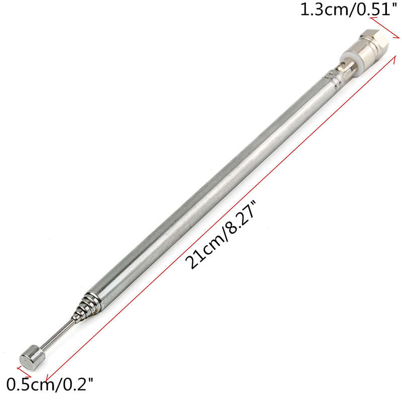 Replacement F Connector Telescopic Aerial Antenna TV Radio DAB AM FM 7 Section - 0.03kg