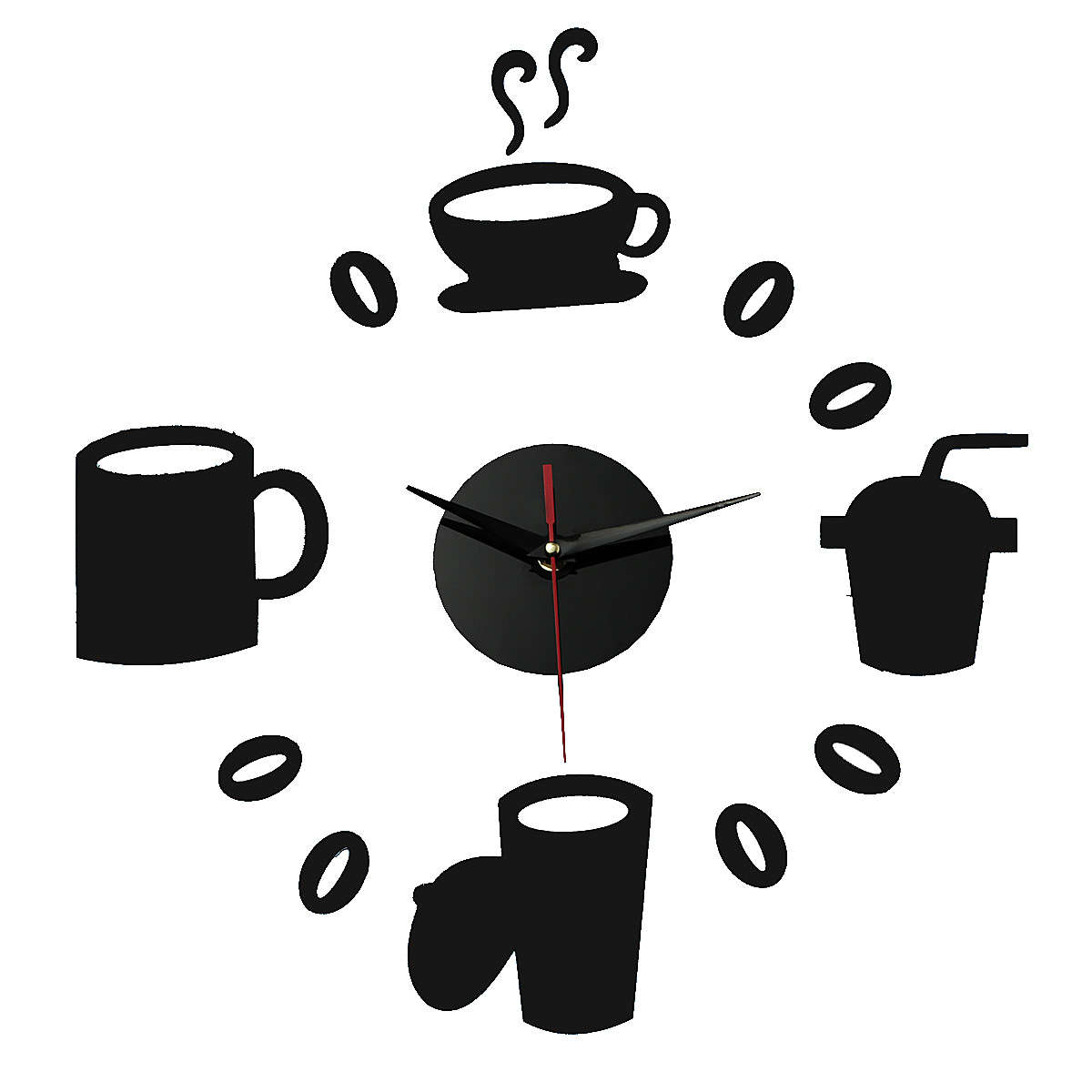 DIY Wall Clock Quartz Wall Clocks Coffee Acrylic Combination Home Decoration - 0.09kg