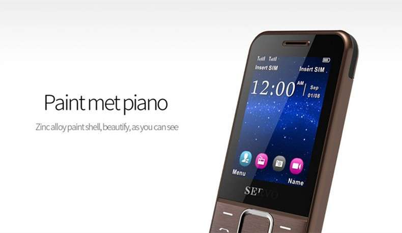 SERVO 225 2.4 Inch 1100mAh Bluetooth Whatsapp Fackbook FM MP3 Metal Body Dual SIM Card Feature