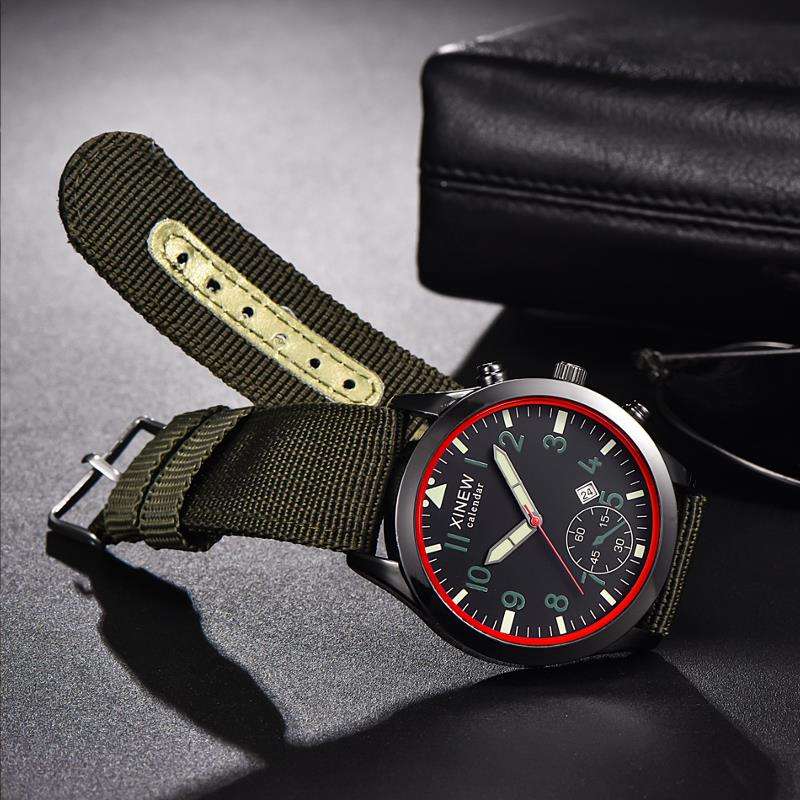 XINEW 2326 Fashion Men Quartz Watch Casual Nylon Strap Wrist Watch - 0.05kg