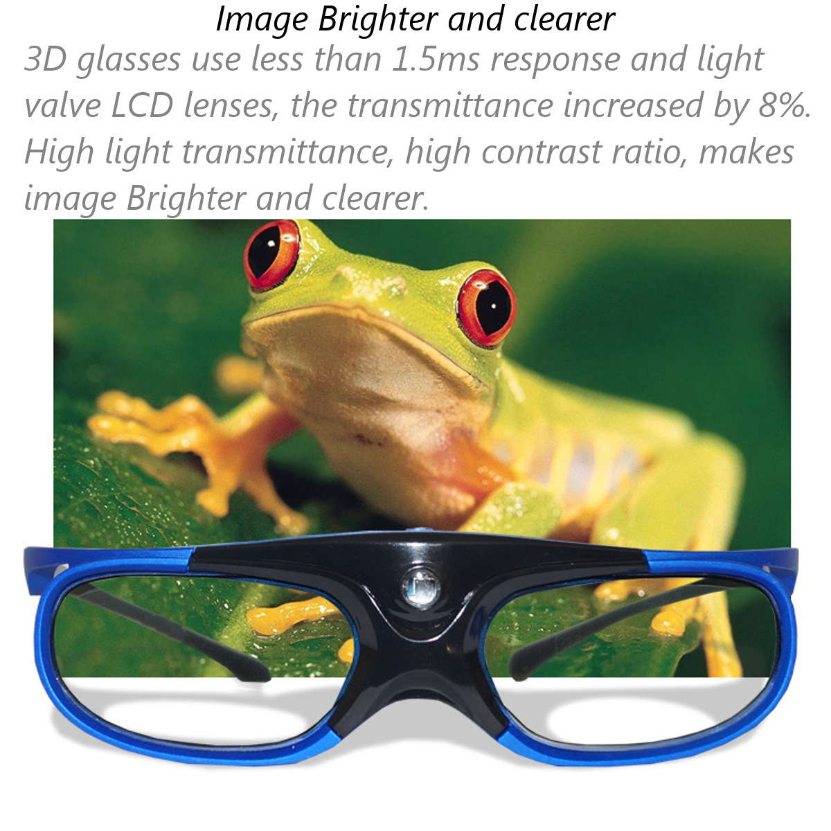 DLP-Link 3D Projector Active Shutter Glasses Rechargeable Battery Powered - 0.08kg