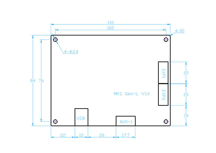 MKS-GEN L V1.0 Integrated Controller Mainboard Compatible Ramps1.4/Mega2560 R3 For 3D Printer -