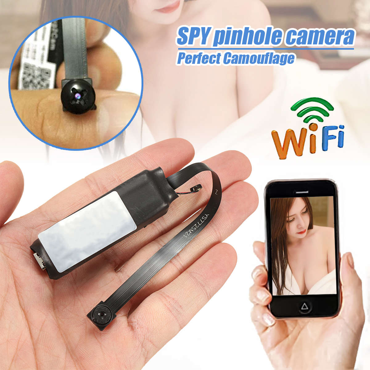 DANIU Mini Wireless Hidden Camera WIFI IP Pinhole DIY P2P Video Camera Support TF Card Audio -
