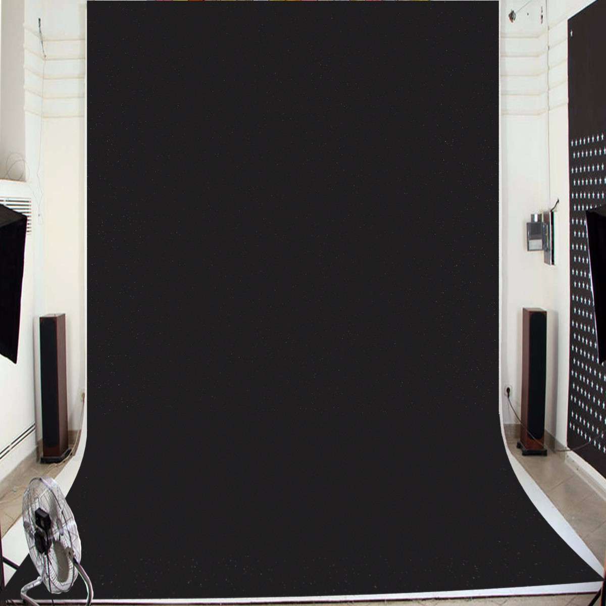 3x5ft Black Photography Backdrop Background Studio Photo Indoor Screen Props - 0.17kg