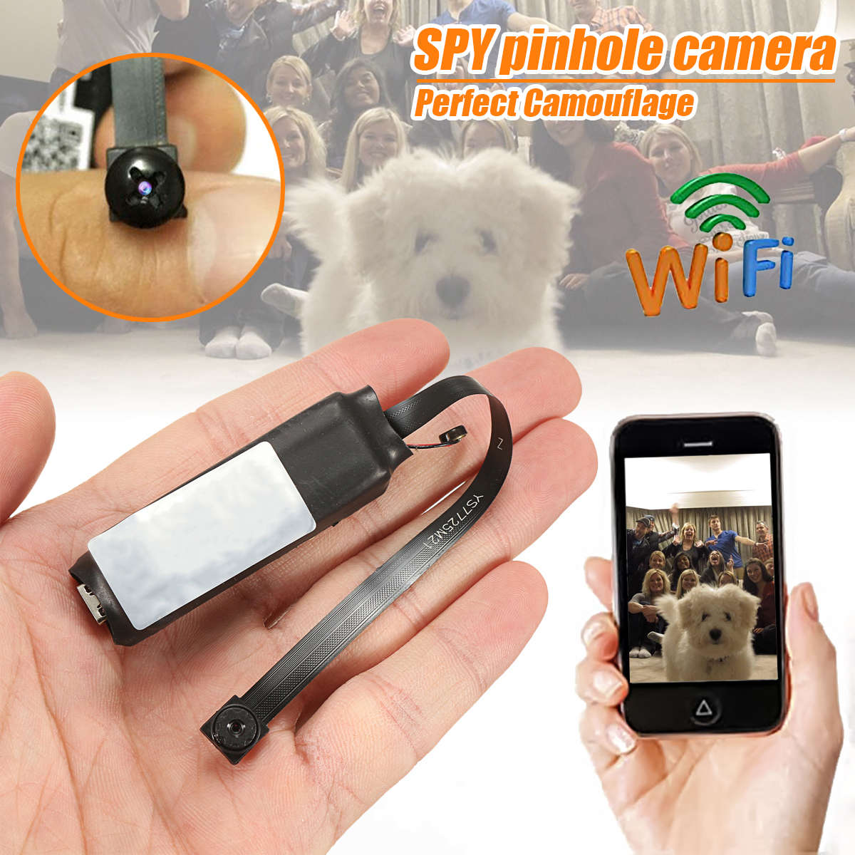 DANIU Mini Wireless Hidden Camera WIFI IP Pinhole DIY P2P Video Camera Support TF Card Audio -