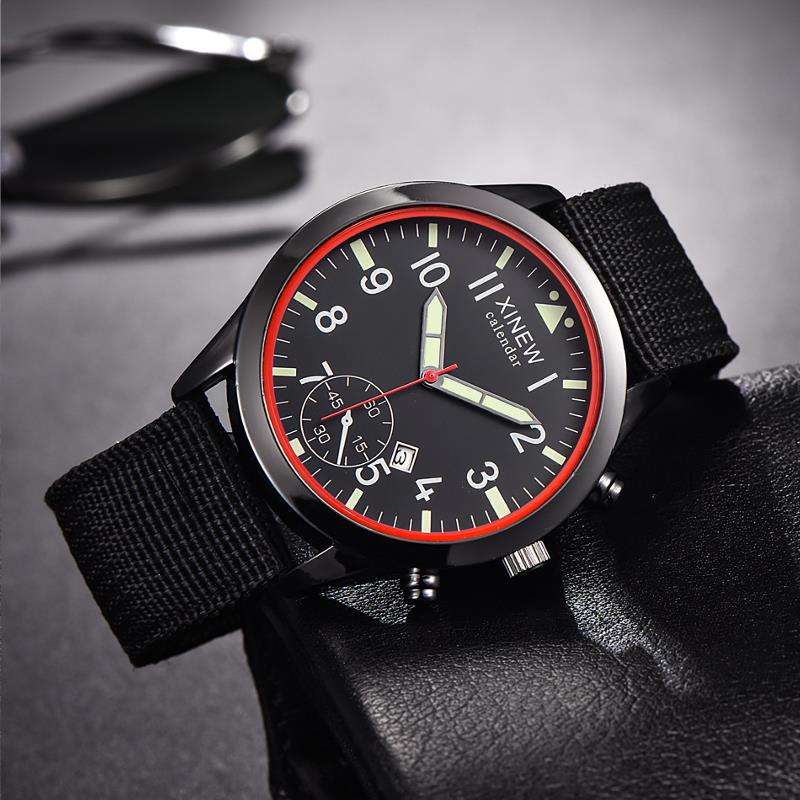 XINEW 2326 Fashion Men Quartz Watch Casual Nylon Strap Wrist Watch - 0.05kg