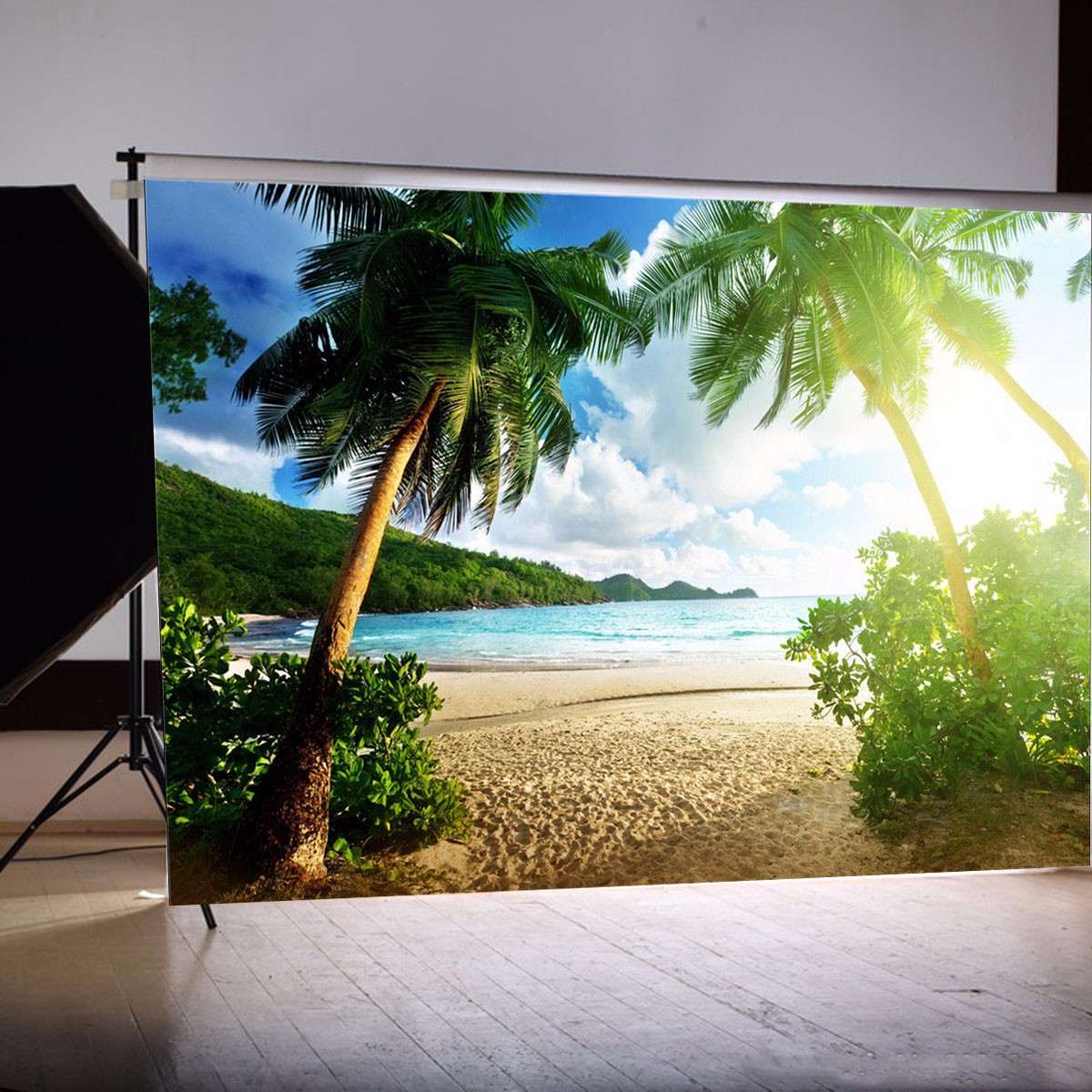 7x5ft Seaside Beach Summer Theme Photography Vinyl Backdrop Studio Background 2.1m x 1.5m - 0.32kg