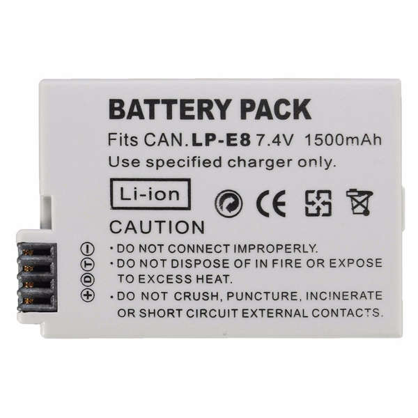 LP-E8 7.4V 1500mAh Rechargeable Camera Battery Pack for Canon 550D 600D 650D 700D - 0.05kg