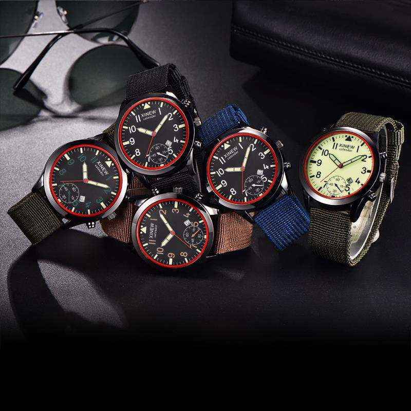 XINEW 2326 Fashion Men Quartz Watch Casual Nylon Strap Wrist Watch - 0.05kg
