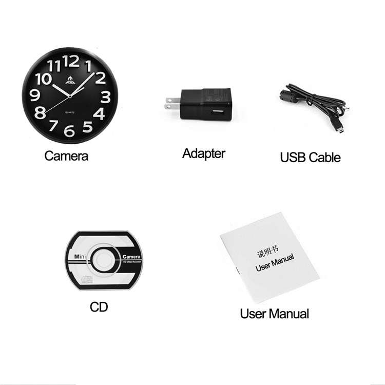 1080P Full HD WiFi Hidden IP Camera Night Vision Smart Phone PC Real Time Viewing Recording Clock -