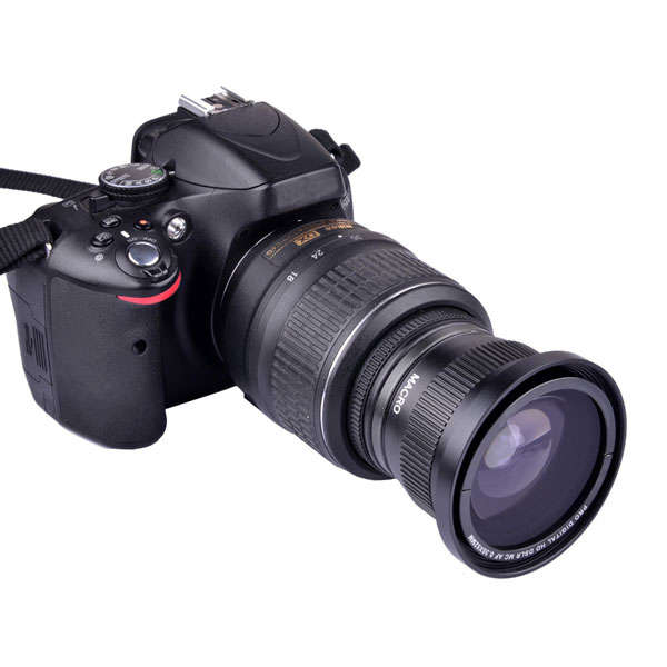 0.45x 52mm Super Fisheye Wide Angle Fixed Focus Lens For Canon Nikon Pentax Sony Minolta With