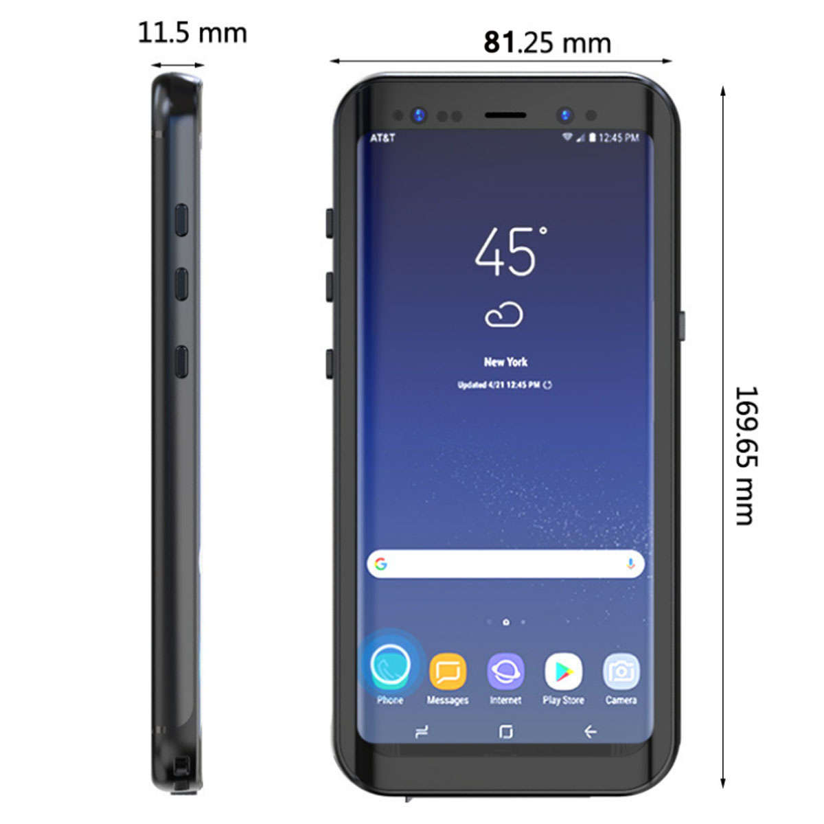 Swimming Waterproof Snowproof Hard PC Case for Samsung Galaxy S8 Plus - 0.09kg