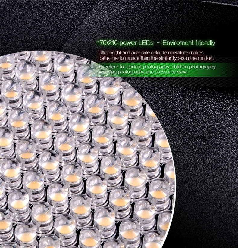 TOLIFO PT-176S LED Camera Video Light Bi-color Temperature Adjustable Photography for DSLR Camera -