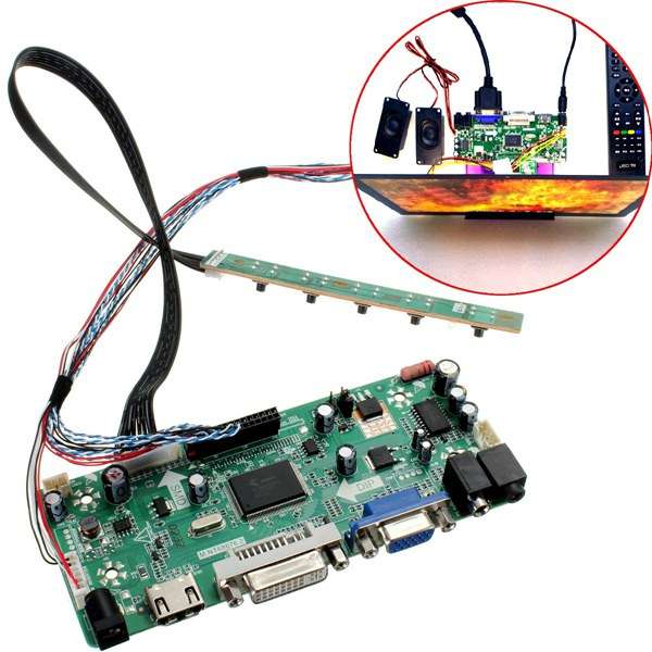 LCD Controller Board HD DVI VGA Audio PC Module Kit For 15.6 Inch Display - 0.08kg