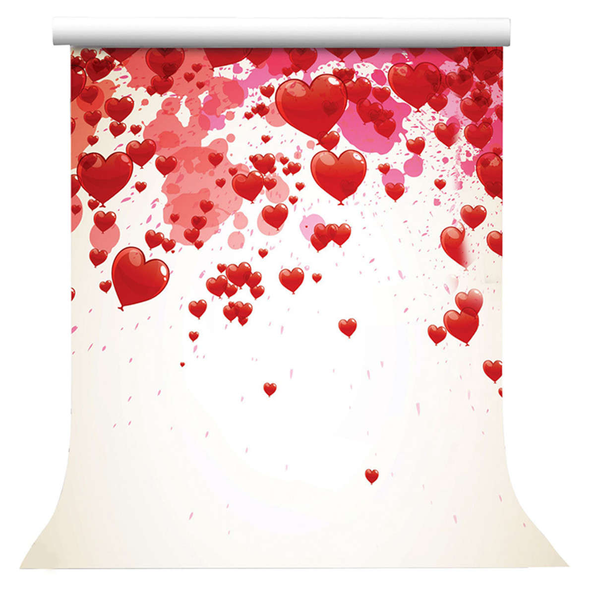 8X8FT Vinyl Love Heart Photography Background Studio Backdrop Wedding Photo Prop - 0.59kg