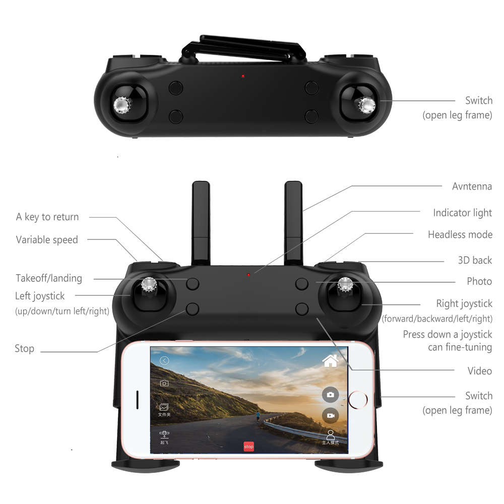 DM DM106 WiFi FPV With 2MP/0.3MP Camera Altitude Hold RC Drone Quadcopter RTF - 0.44kg