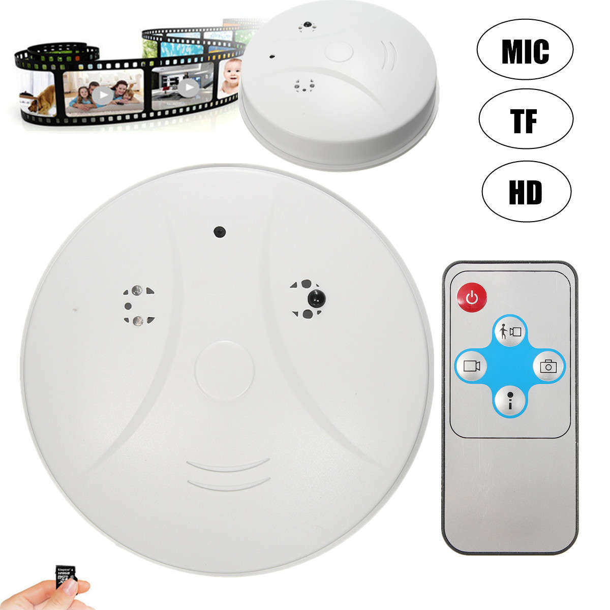 Mini HD DVR Hidden Camera Smoke Detector Motion Detection Video Recorder Camera - 0.20kg