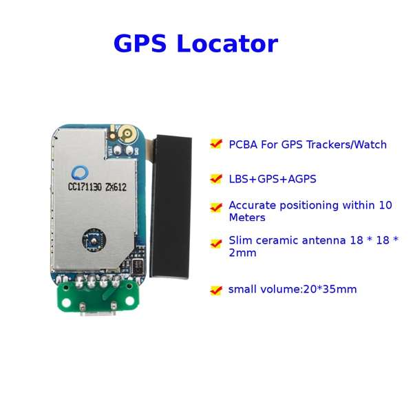 KROAK Mini GPS Tracker Positioner Module GPS+AGPS+LBS Multiple Locator SOS Alarm Web APP Tracking -