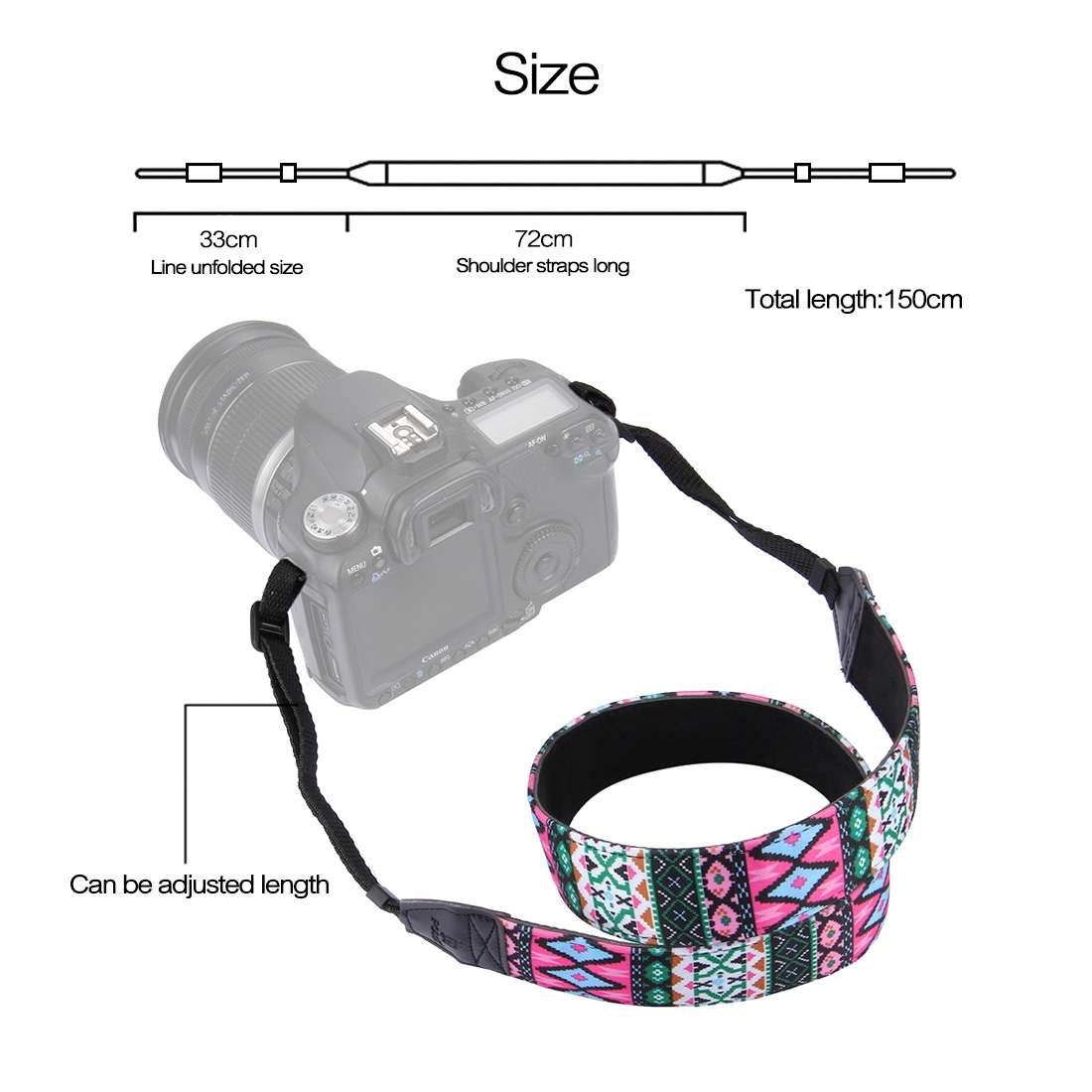 PULUZ PU6005 Retro Ethnic Style Multi-color Series Shoulder Neck Strap Camera Strap for SLR DSLR C