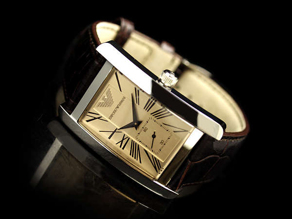 **R4499** Emporio Armani [ Classic ] Men's Watch ( Brown Pure Leather ) Don't Miss! - InStock