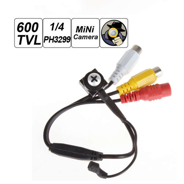 Screw Head 600TVL Mini Surveillance Camera For Security Monitoring