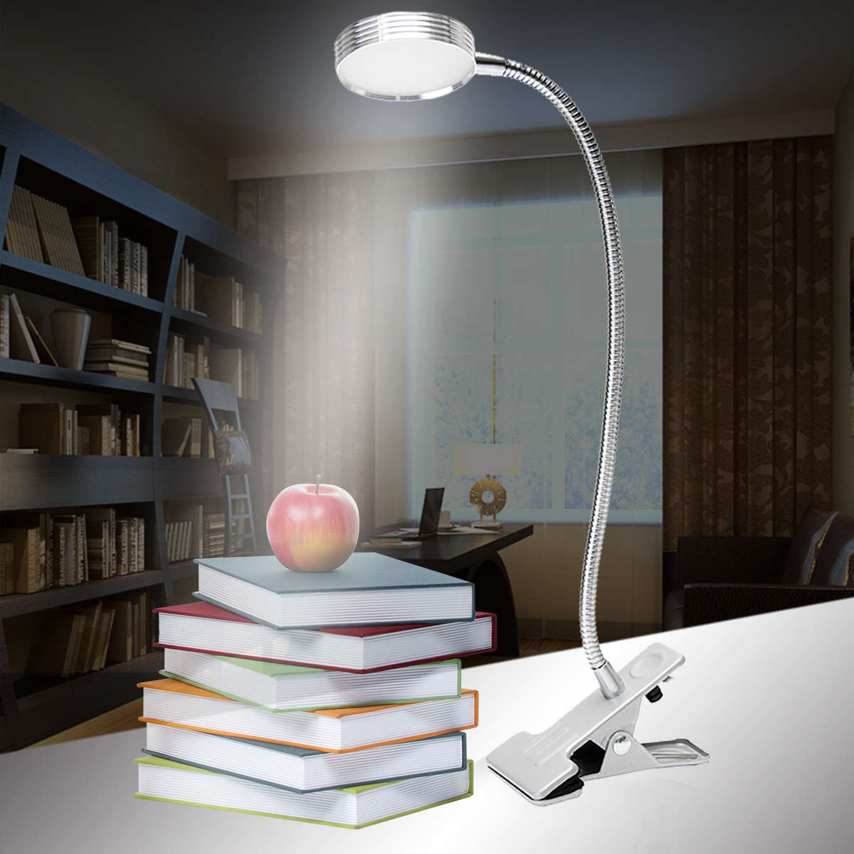 5W Flexiable USB Clip-On LED Table Desktop Light Bedside Laptop Bed Reading Lamp -* F