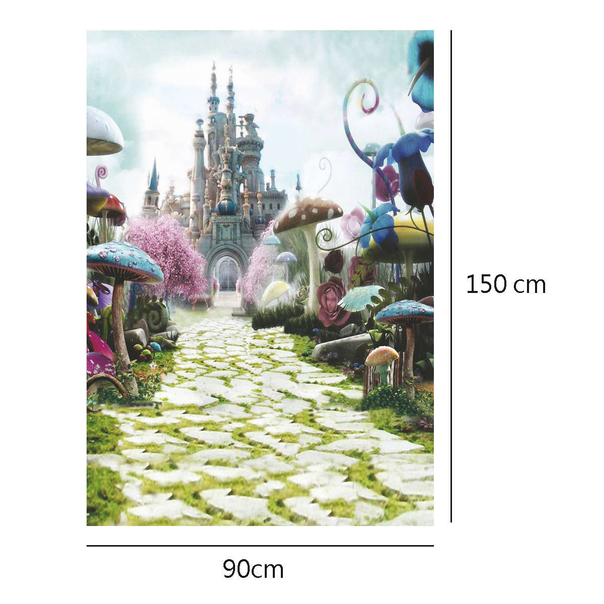 90x150CM 3x5FT Fairy Tale Mushroom Castle Vinyl Studio Photography Backdrop Props Background