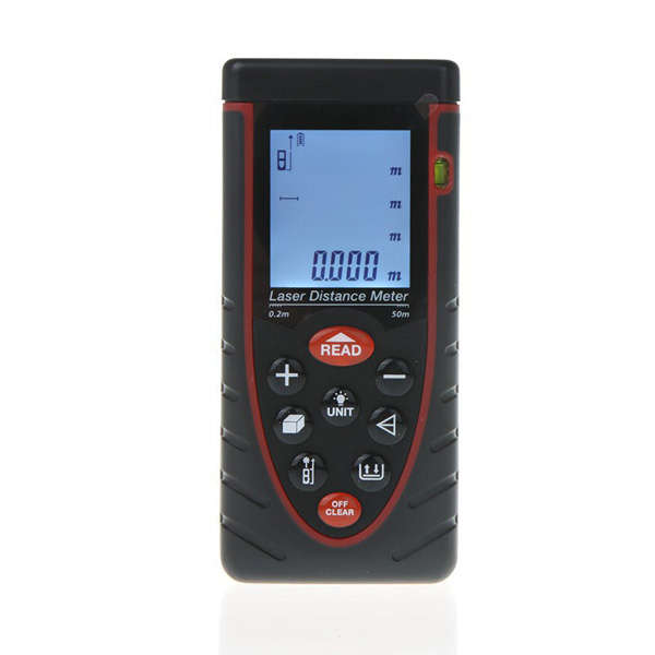 Anford RZ50 50m 164ft Laser Distance Meter Bubble Level Rangefinder Tape Measure
