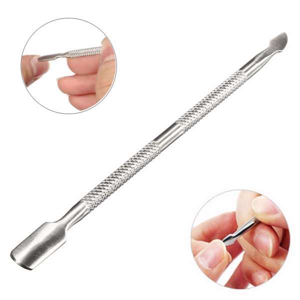 Stainless Steel Nail Cuticle Pusher Spoon Scraper Polish Gel Soak off Remover Manicure Tool