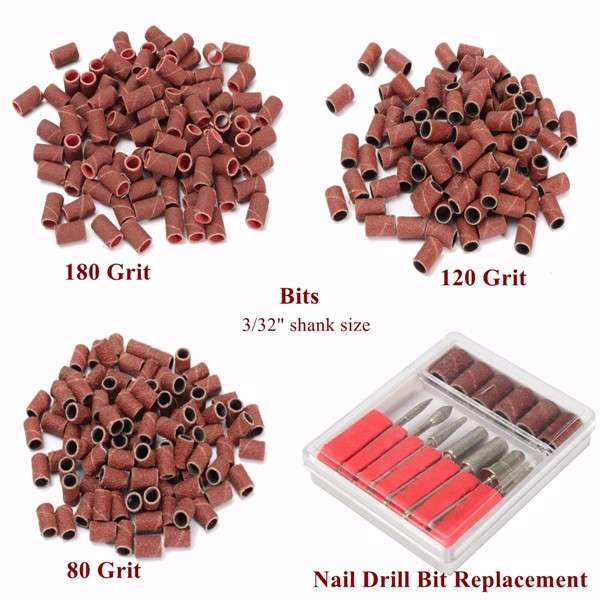 300pcs Electric Drill Sanding Bands 80/120/180 Grit With 6 Replacement Bits