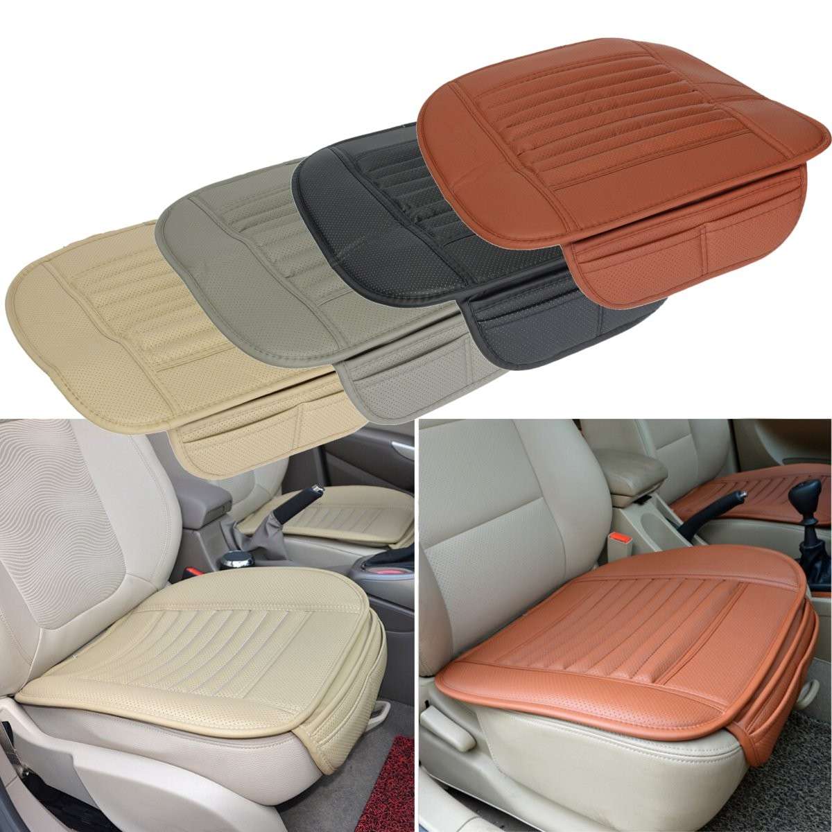 Universal Seatpad PU Leather Car Seat Covers for Auto Car Office Chairs Interior