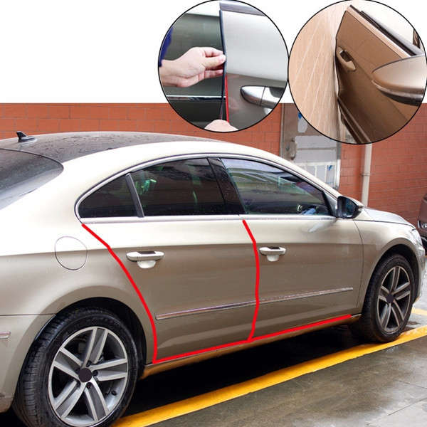 4.5m Car Door Edge Guard Trim Scratch Protector Strip Crash Protective Cover Black