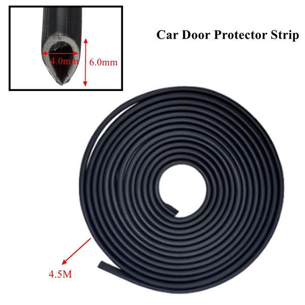 4.5m Car Door Edge Guard Trim Scratch Protector Strip Crash Protective Cover Black