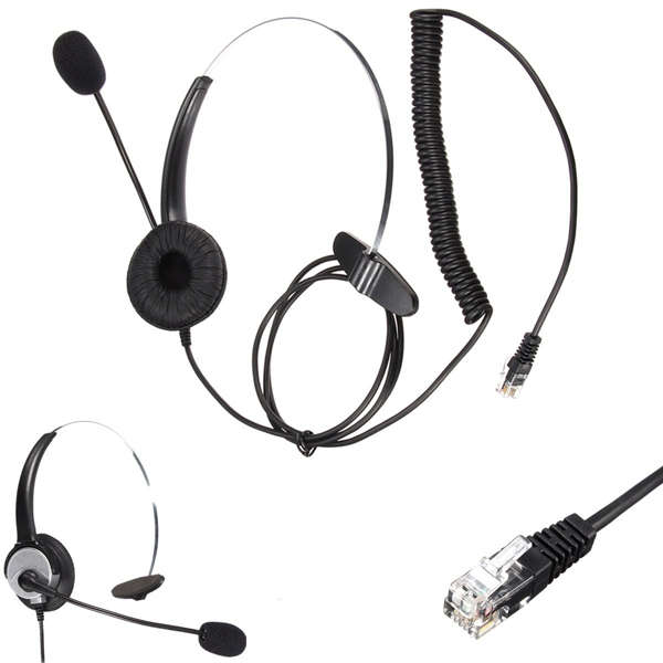 Telephone Noise Cancelling Microphone RJ11 Connector Headset Office Call Centre