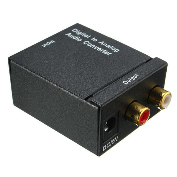 Digital Optical Toslink Coax to Analog L/R RCA Audio Converter Adapter with Cable *FREE SHIPPING