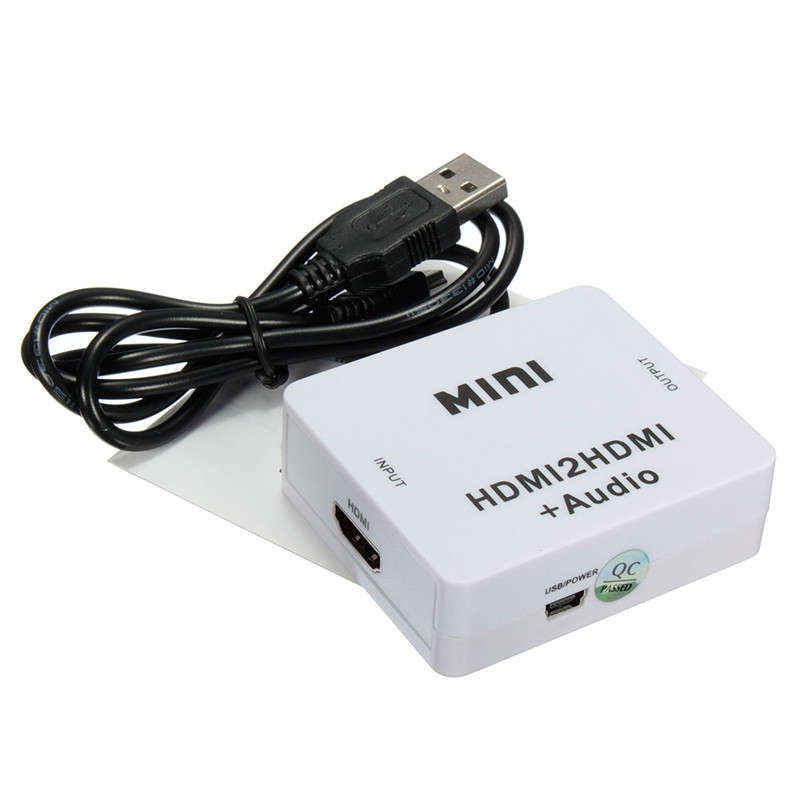 Mini HD 1080P HDMI to HDMI Audio Video Converter Adapter Decoder Extractor Box