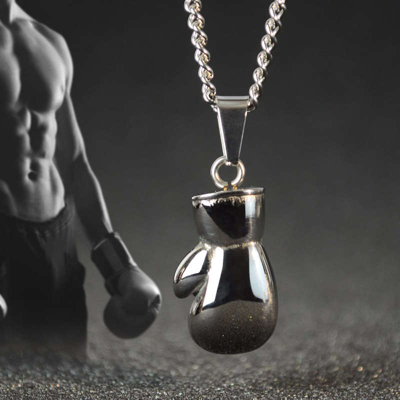 Women Men Fitness Boxing Gloves Shape Pendant Necklace