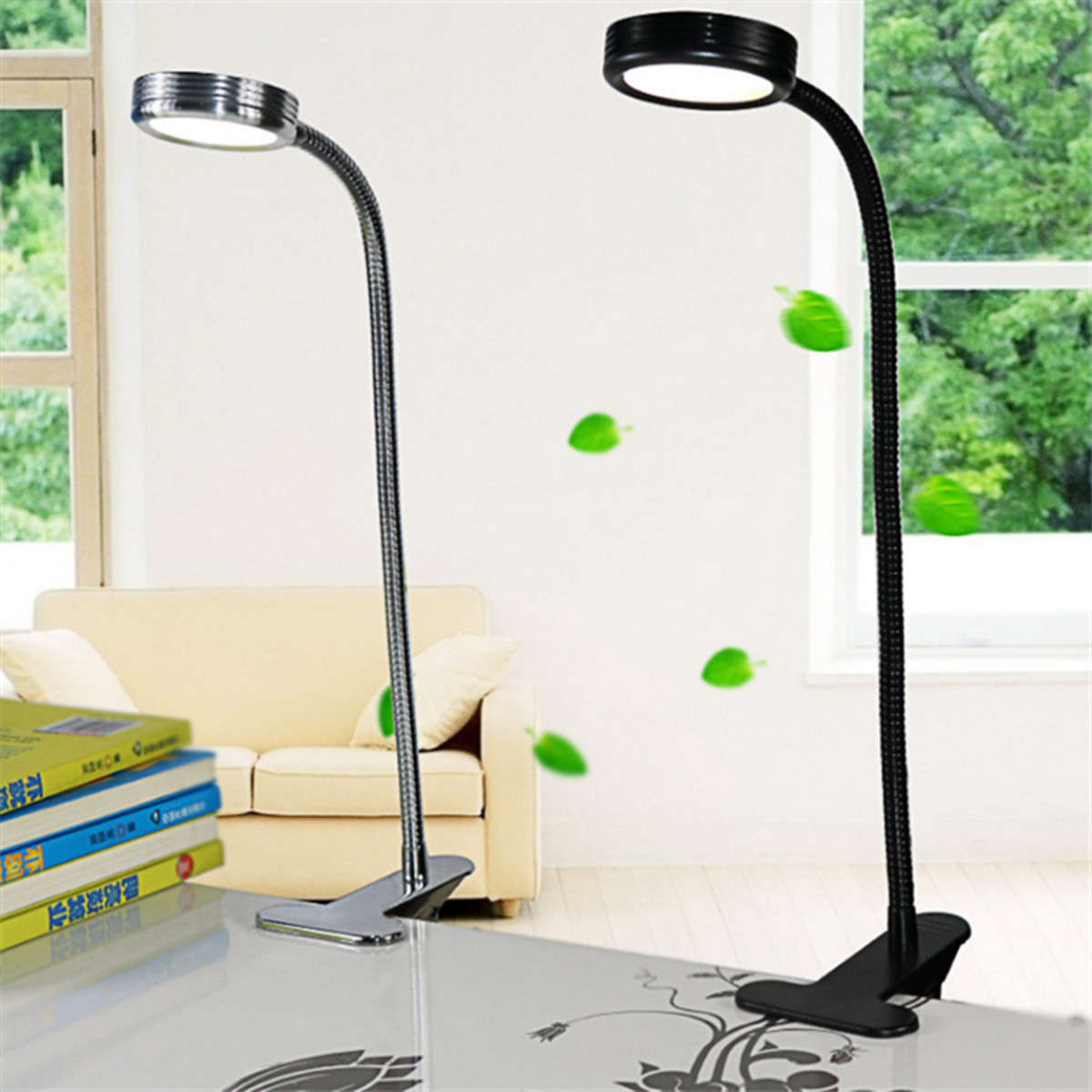 5W Flexiable USB Clip-On LED Table Desktop Light Bedside Laptop Bed Reading Lamp -* F