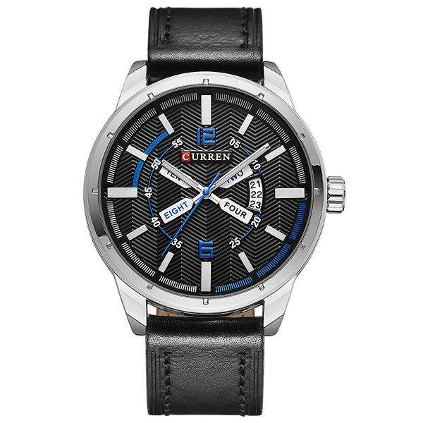 CURREN 8211 Fashion Men Quartz Watch Casual Leather Strap Date Display Sports Watch